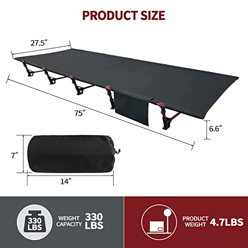 Portable Camping Cot Sleeping Cot Black W628501