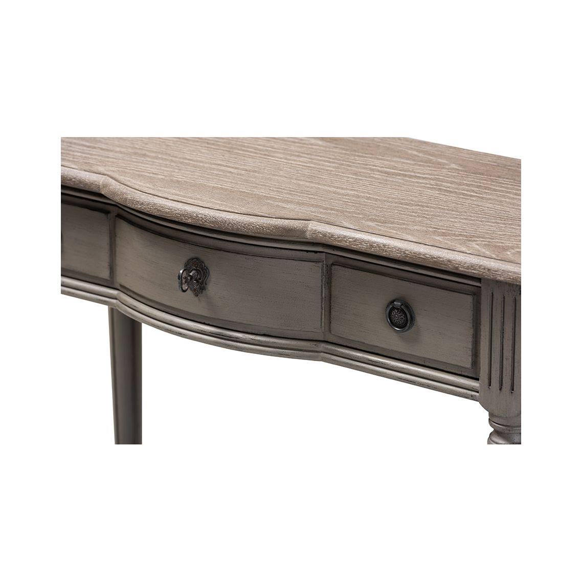 Gray 1-Drawer Wood Console Table Y76064