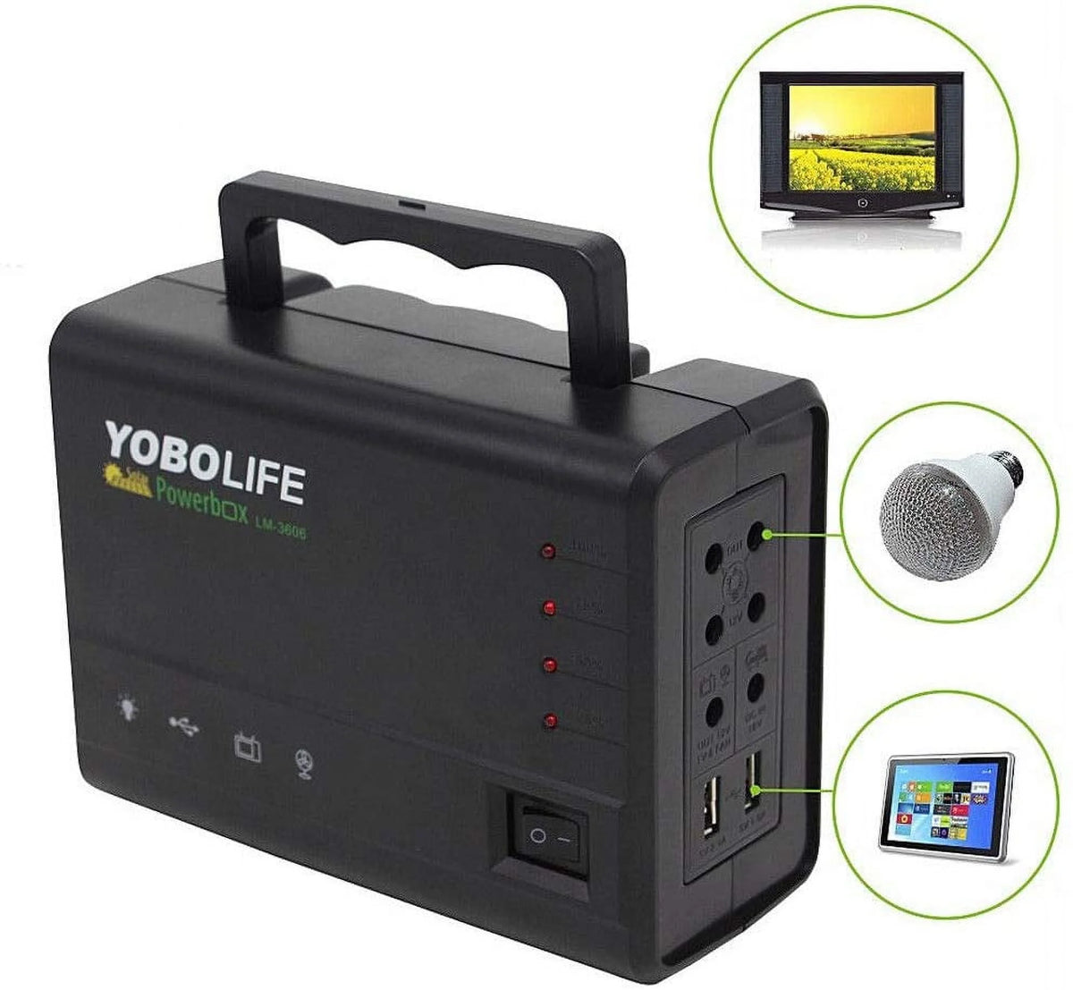 12V 4A Portable Power Station with 4 LED Bulbs M713