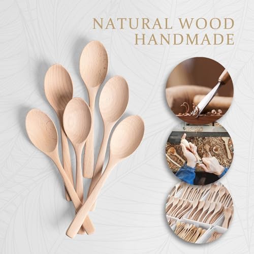 Small Uncoated Beech Wooden Spoons Set, 6pcs Y5320