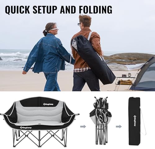 XL Oversized 2 Person Padded Folding Camping Chair V156727