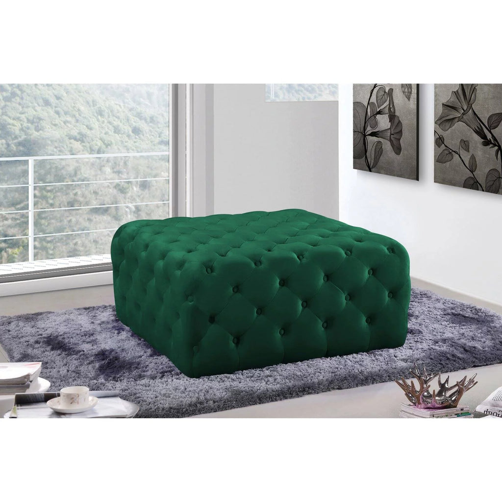 Black Velvet Tufted Ottoman and Bench A471577