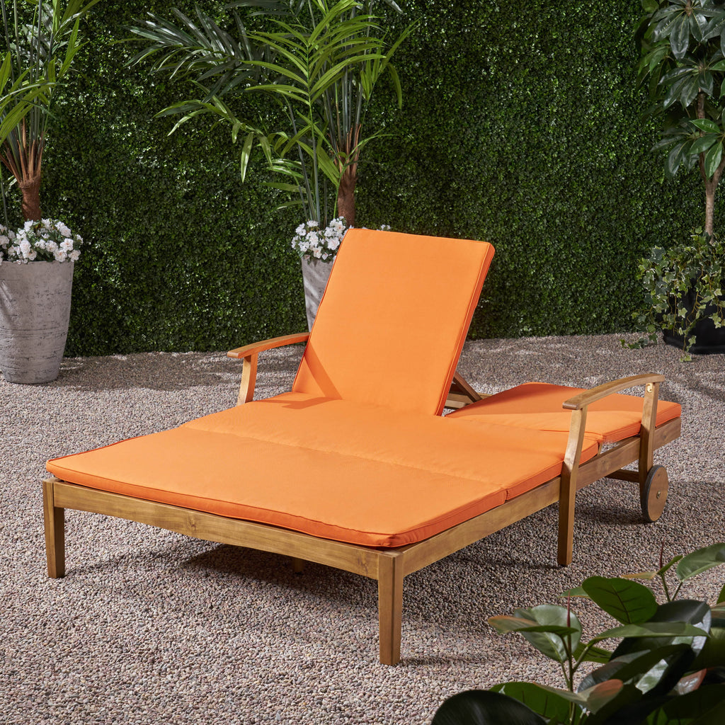 Double Chaise Lounge with Orange Cushions S320