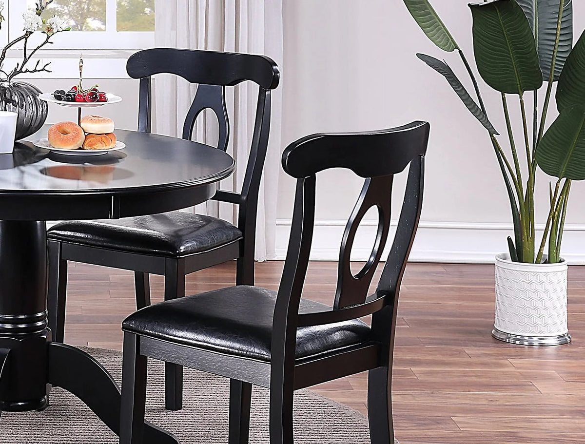 5pc Round Dining Table Set with 4 Cushioned Chairs Y933123