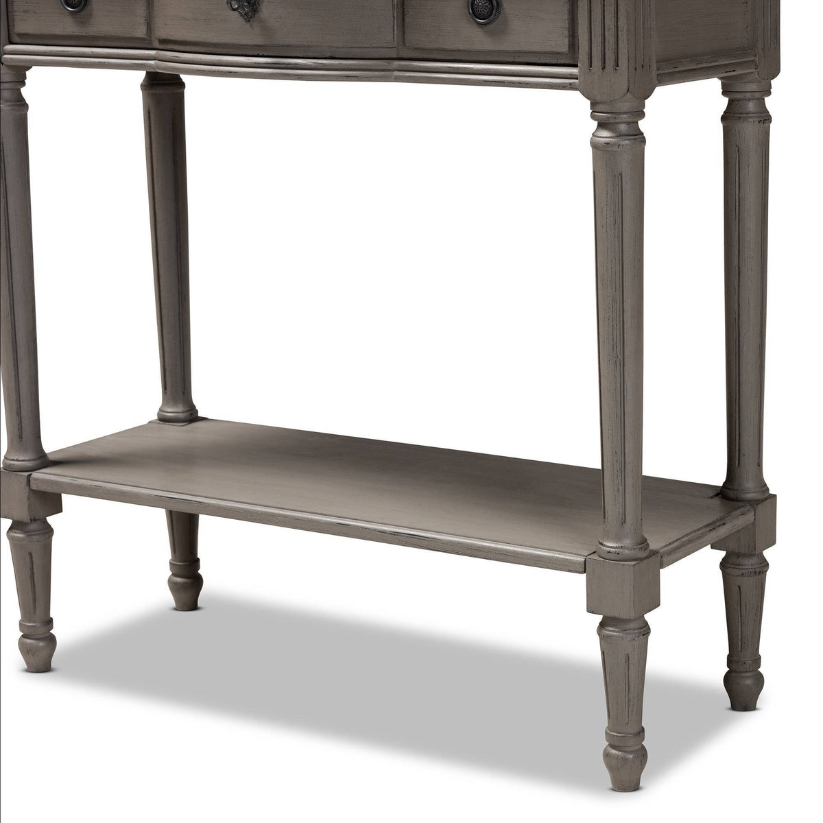 Gray 1-Drawer Wood Console Table Y76064