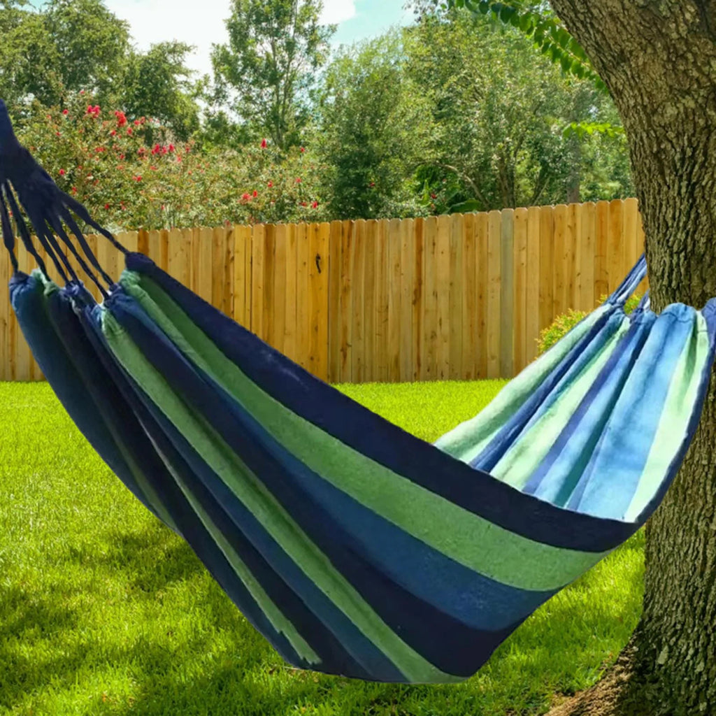 Blue Canvas Camping Hammock 190x80cm E777