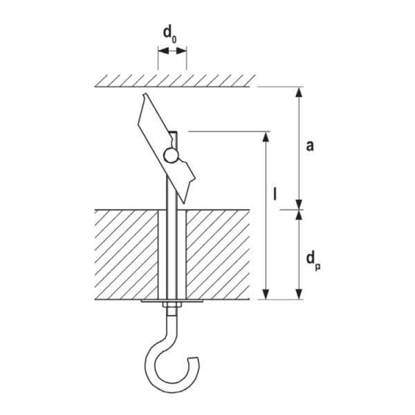 Cavity Fixing with Bar and Double Nut D2810