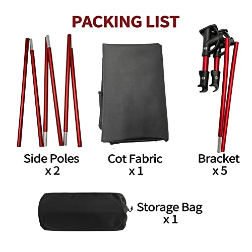 Portable Camping Cot Sleeping Cot Black W628501