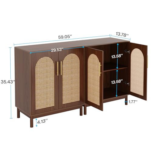 Set of 2 Rattan Sideboard Buffet with Storage Z9874