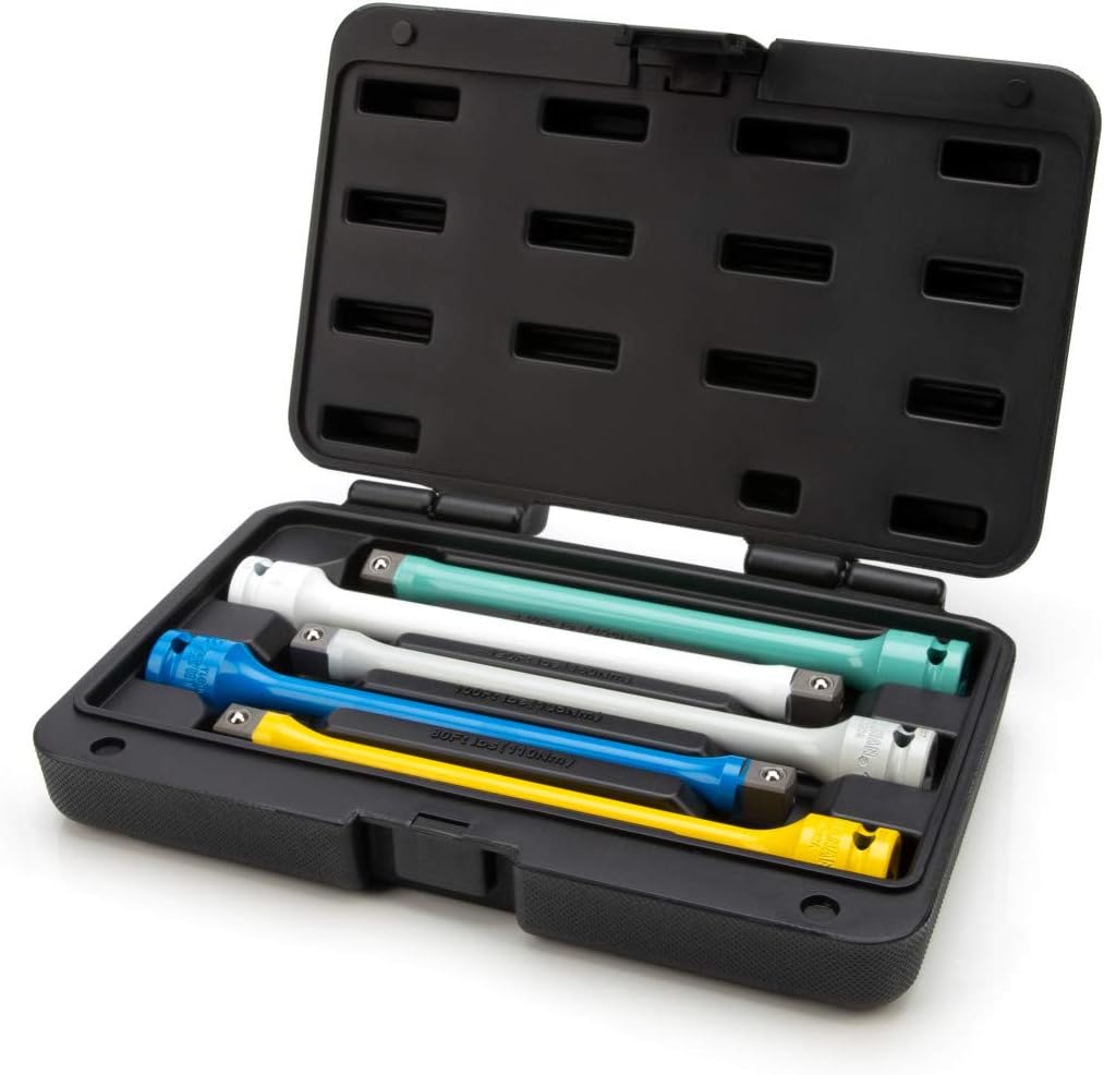 1/2-Inch Drive 5-Piece Torque Extension Set, 8 Inches Long, Powder-Coated Steel Y9339
