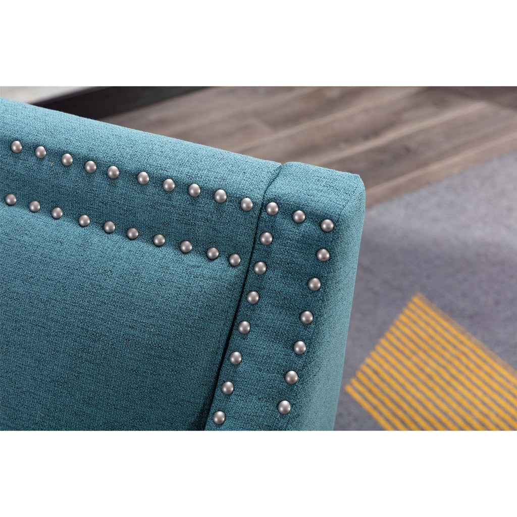 Orange Accent Armchair with Solid Wood Legs E517