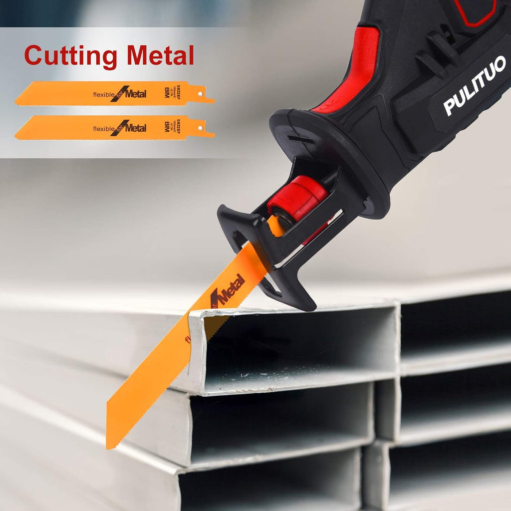 12V Cordless Reciprocating Saw with 2pcs 2.0Ah Li-Ion Battery and 4 Saw Blades A685231