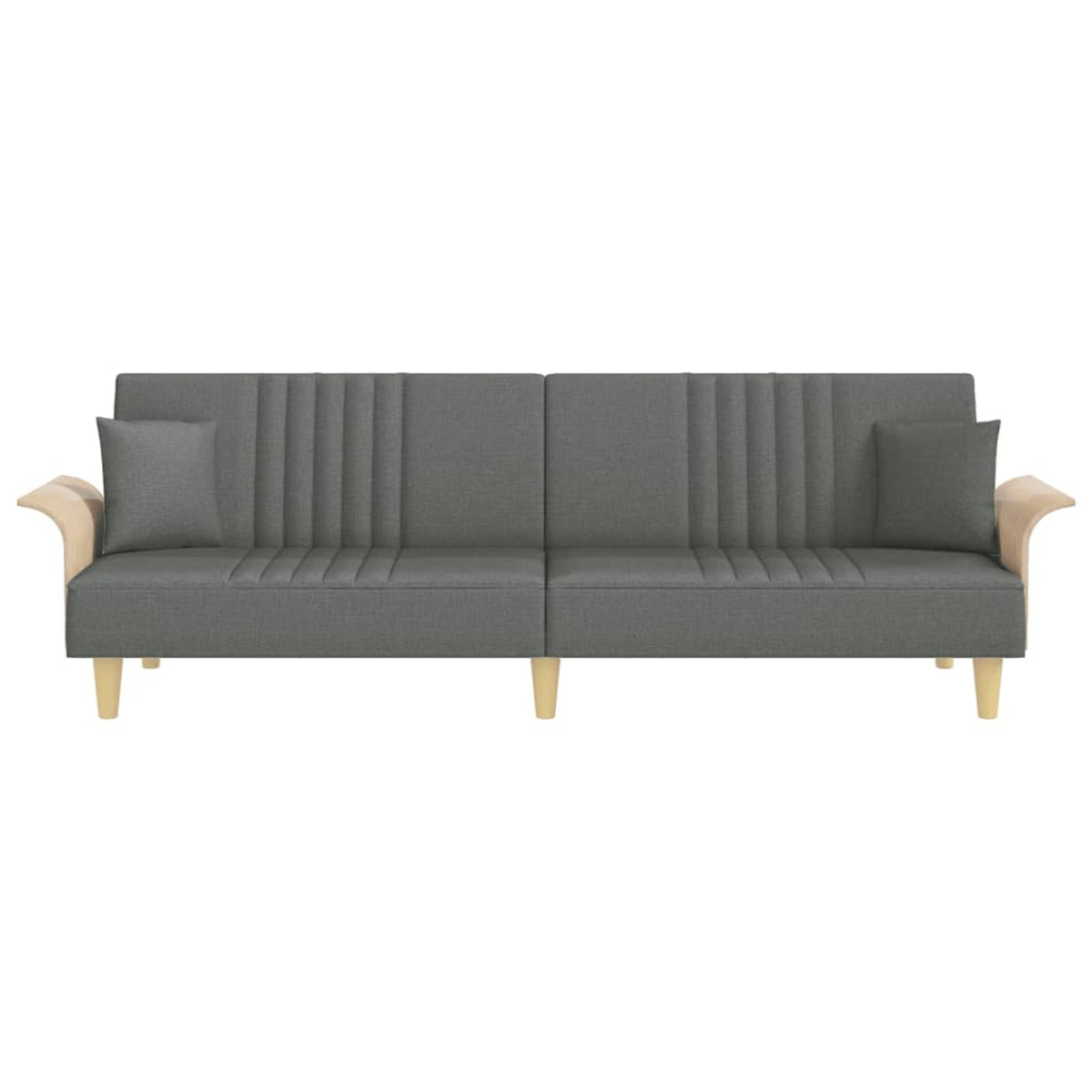 Dark Gray Fabric Sofa Bed with Armrests Y90976