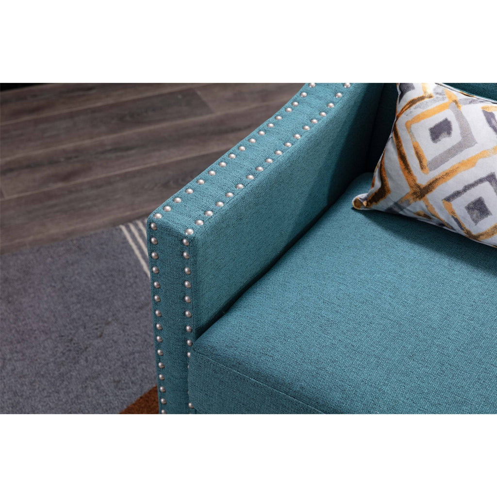 Orange Accent Armchair with Solid Wood Legs E517