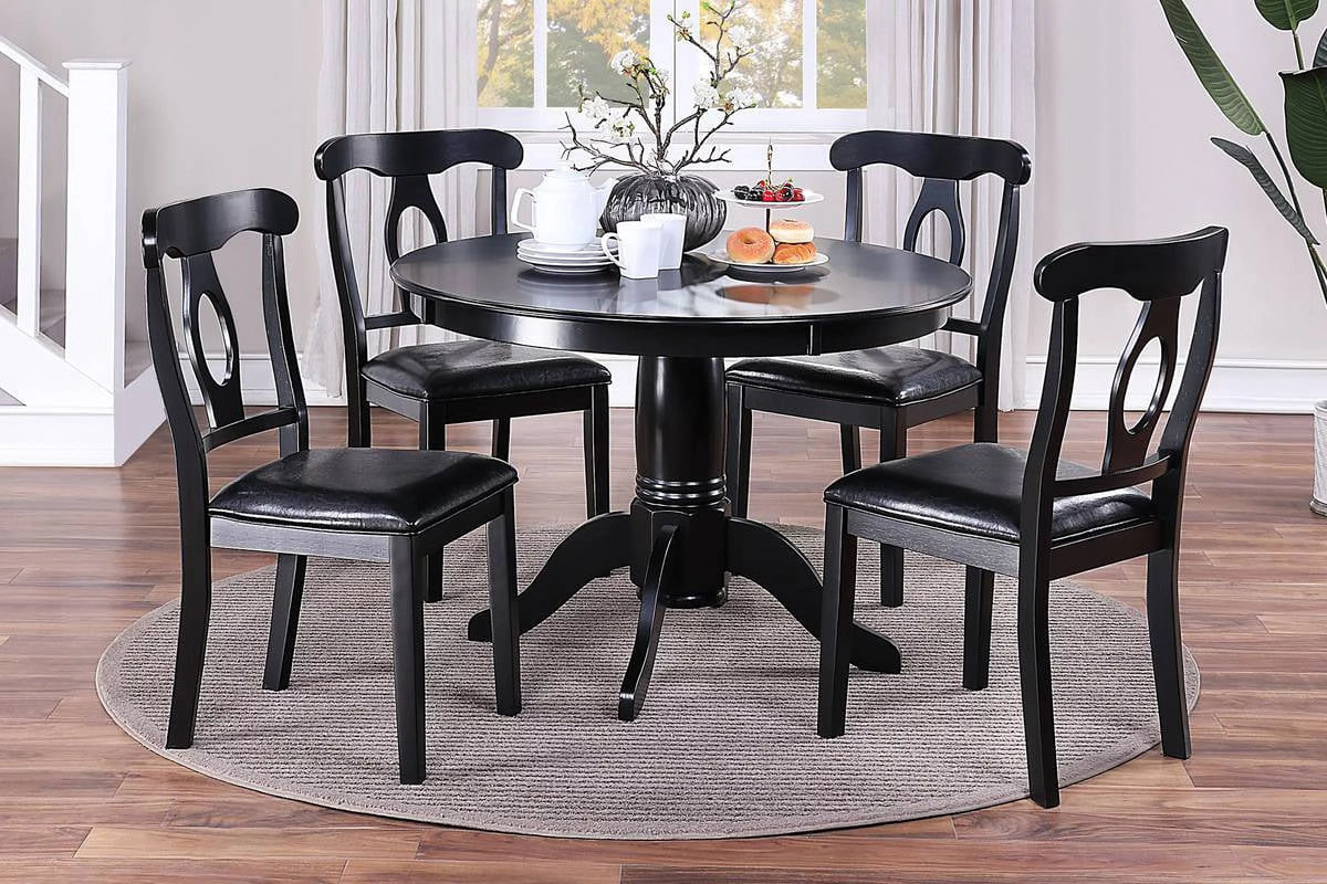 5pc Round Dining Table Set with 4 Cushioned Chairs Y933123