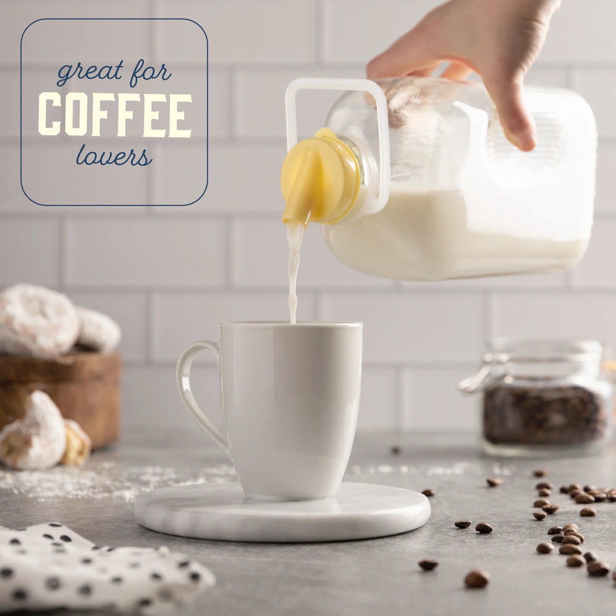 64 Oz Glass Milk Bottle with Lids, Pack of 2 S743842