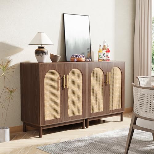 Set of 2 Rattan Sideboard Buffet with Storage Z9874