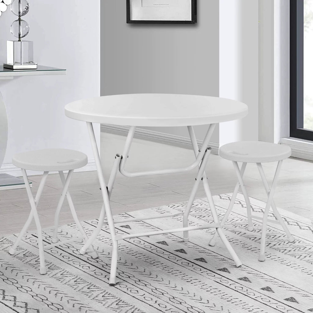 10 Pack 2.6Ft White Round Folding Table U958924