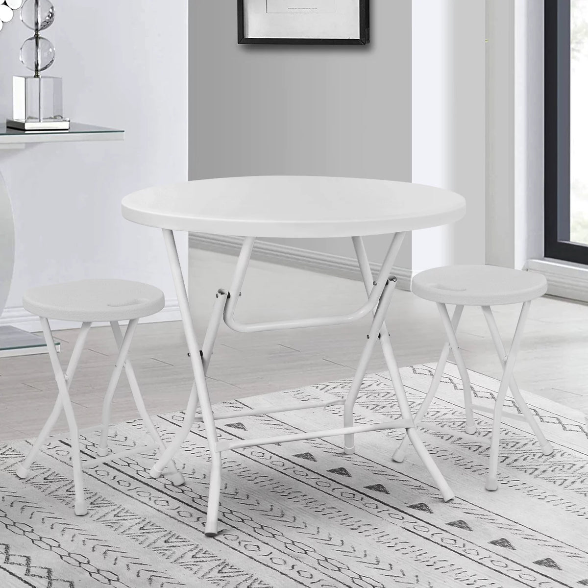 10 Pack 2.6Ft White Round Folding Table U958924