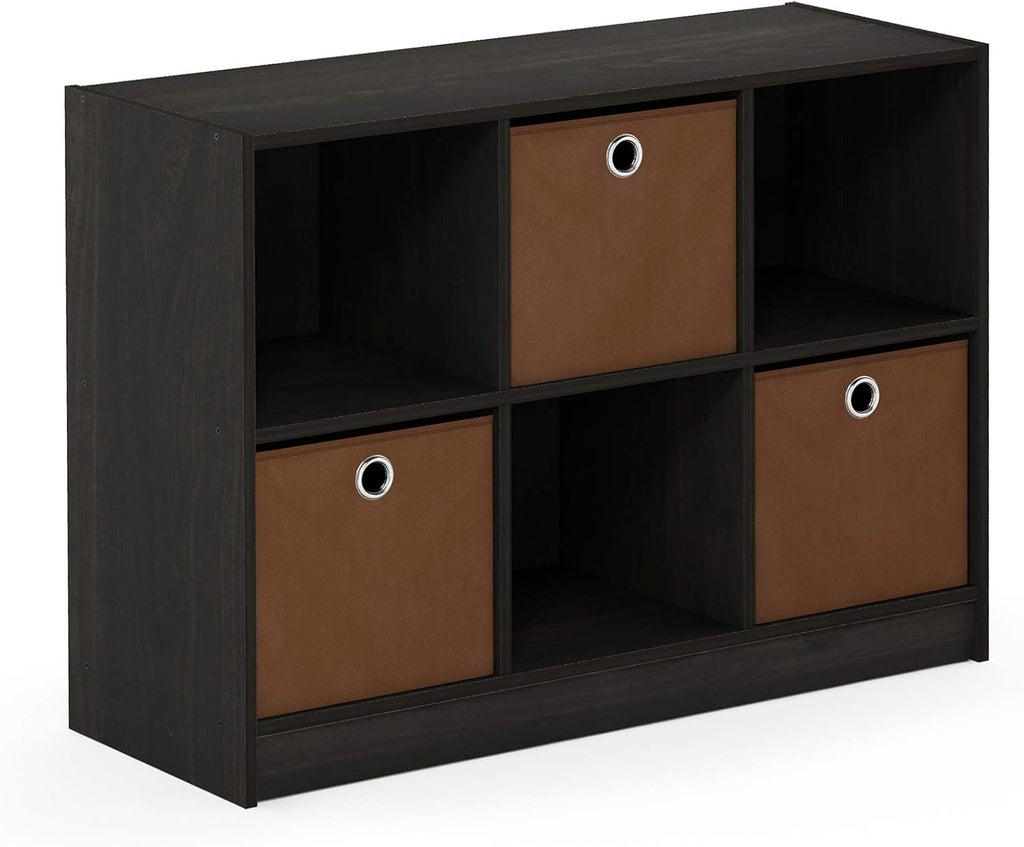 3x2 Bookcase Storage with Bins, Light Cherry/Ivory C61975