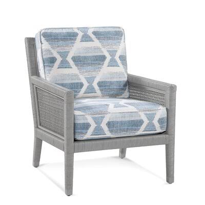 28x22 Wide Armchair Gray and White Performance Stripe T31527