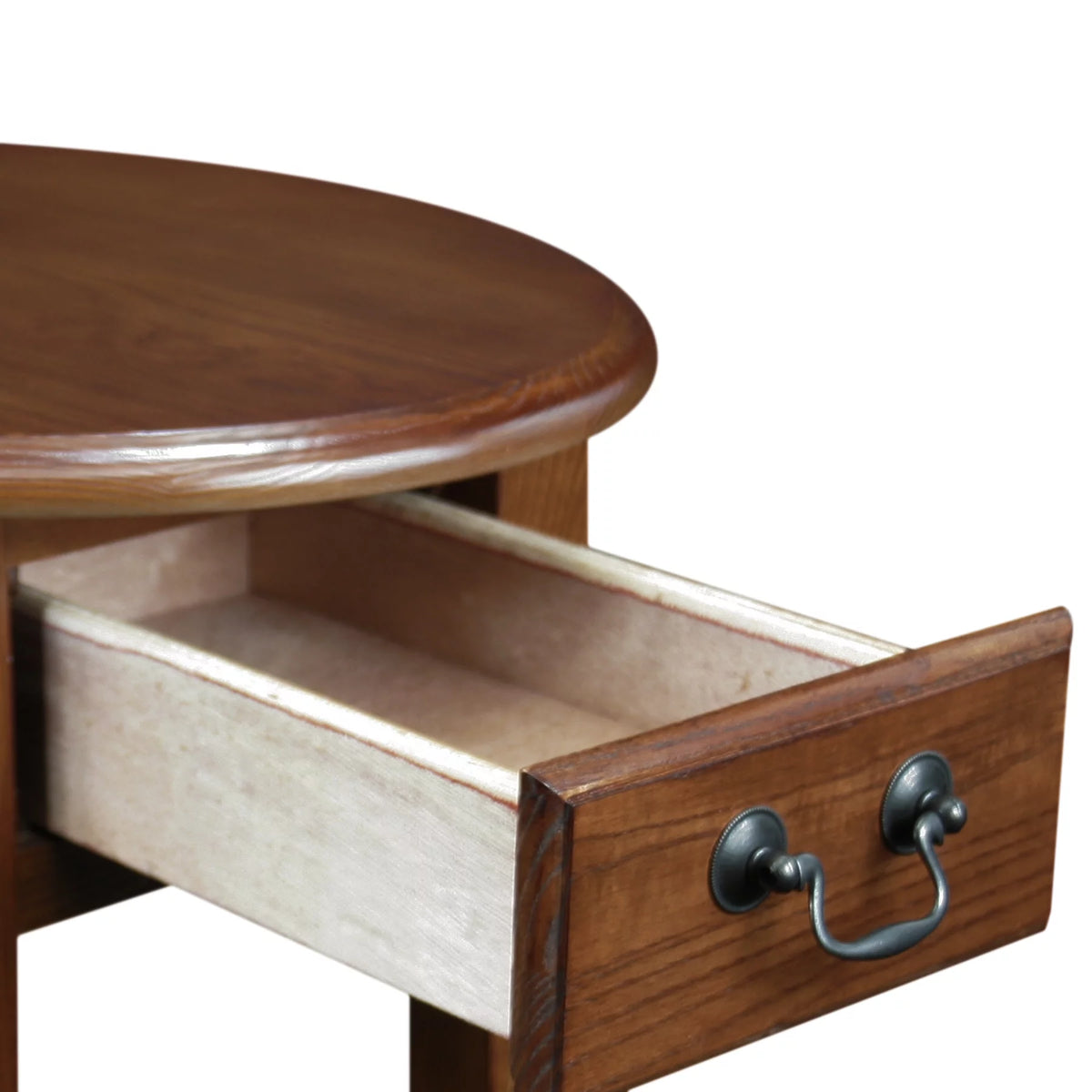 One Drawer Oval Side Table with Shelf F6876