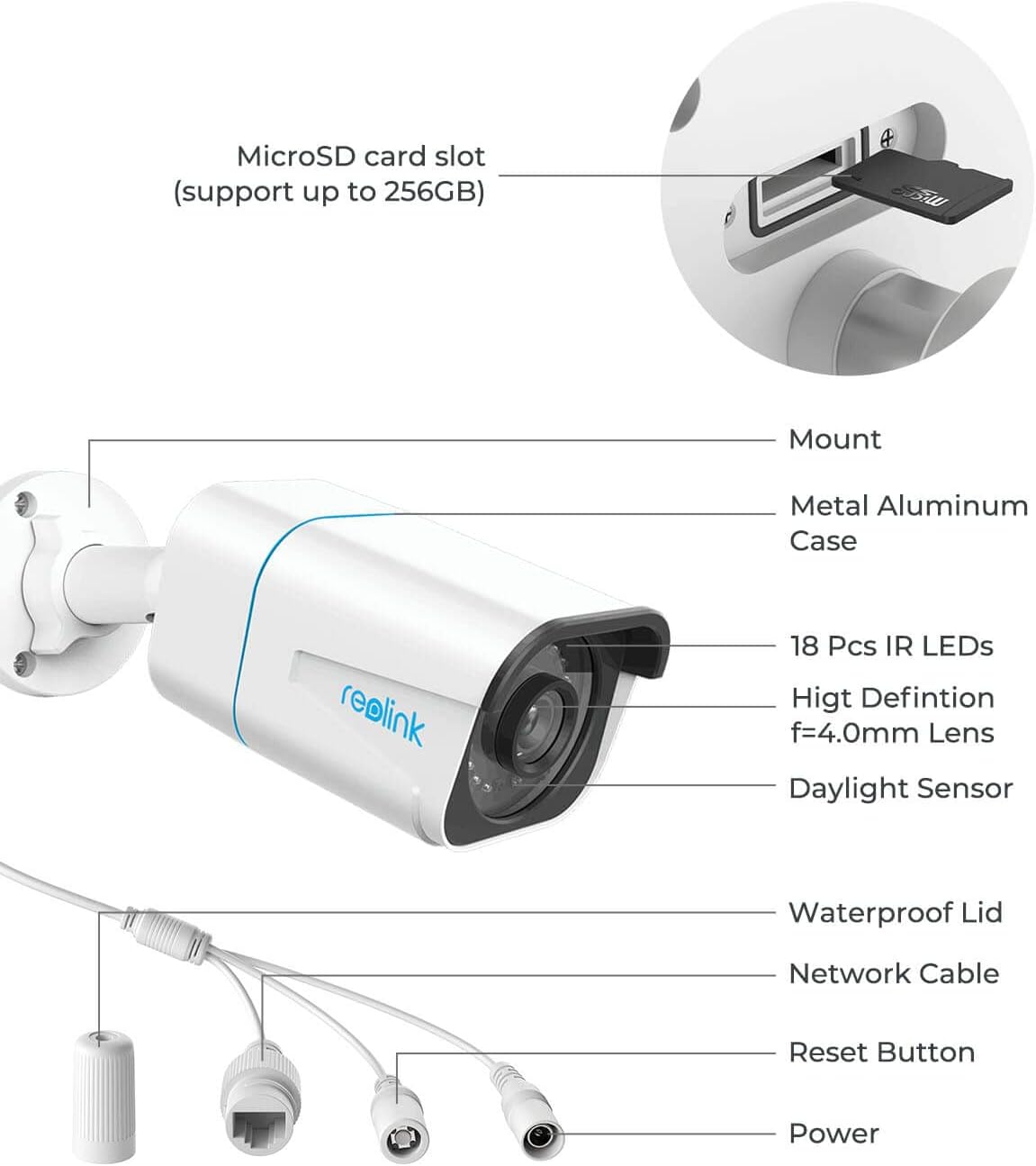4K Outdoor IP PoE Security Camera, Pack of 2 G381