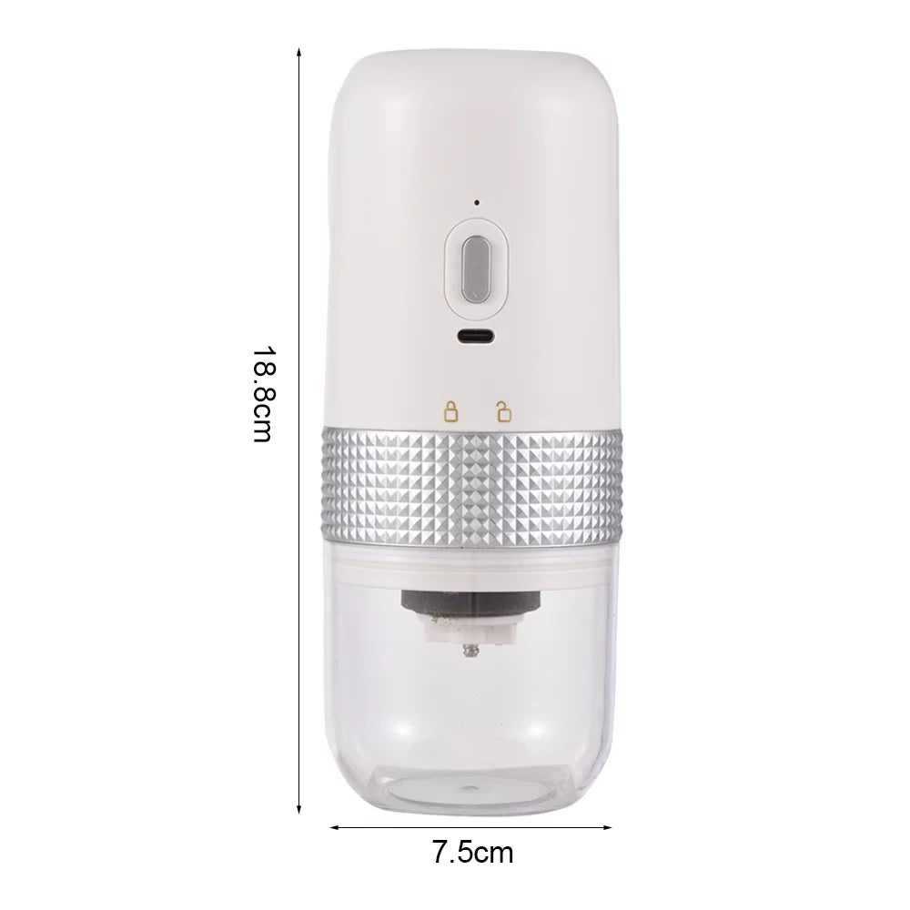 Portable Electric Burr Coffee Grinder 13W 200ml USB Rechargeable Adjustable S174