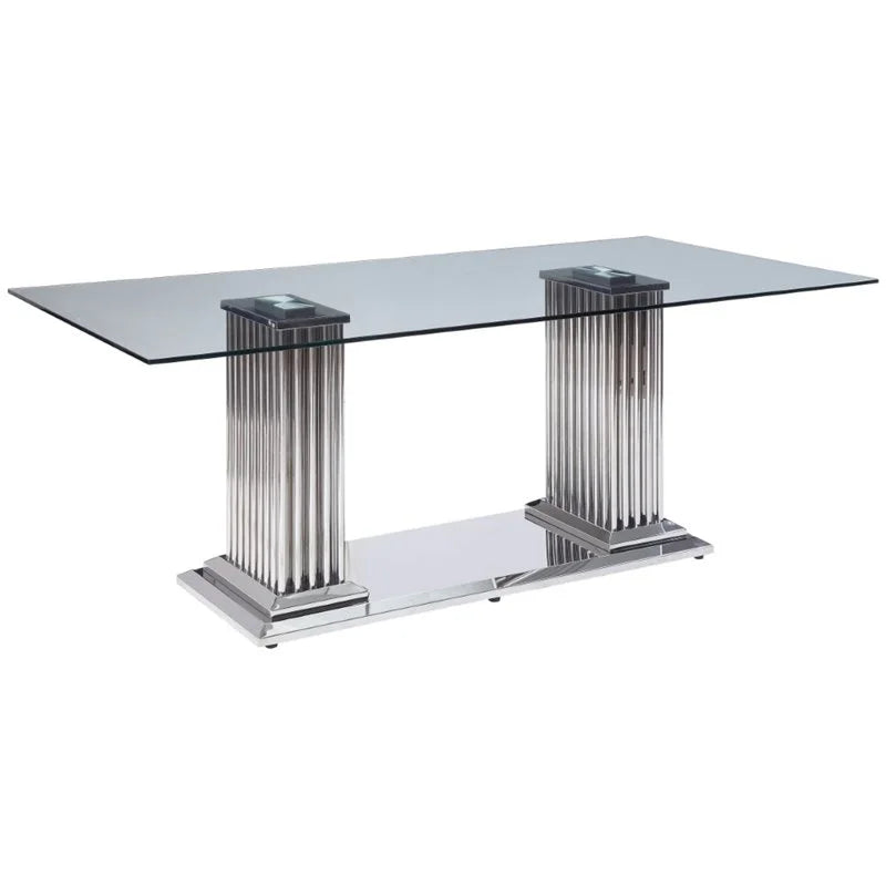 5-Piece Steel Dining Table & 4 Side Chairs in Black B96201