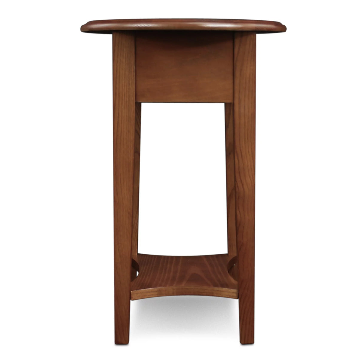 One Drawer Oval Side Table with Shelf F6876