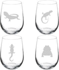 Set of 4 Stemless Wine Glass 17 oz O912