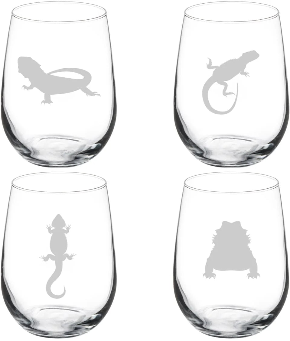 Set of 4 Stemless Wine Glass 17 oz O912