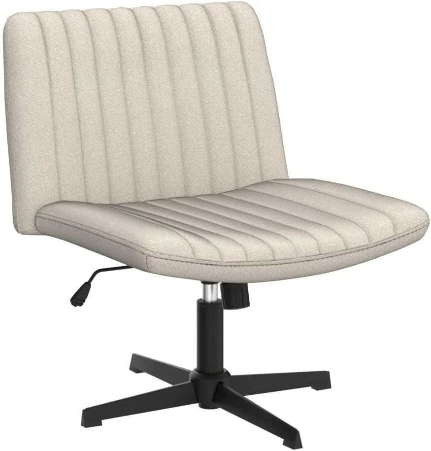 Armless Cross Legged Fabric Padded Swivel Height Adjustable Office Desk Chair F123213