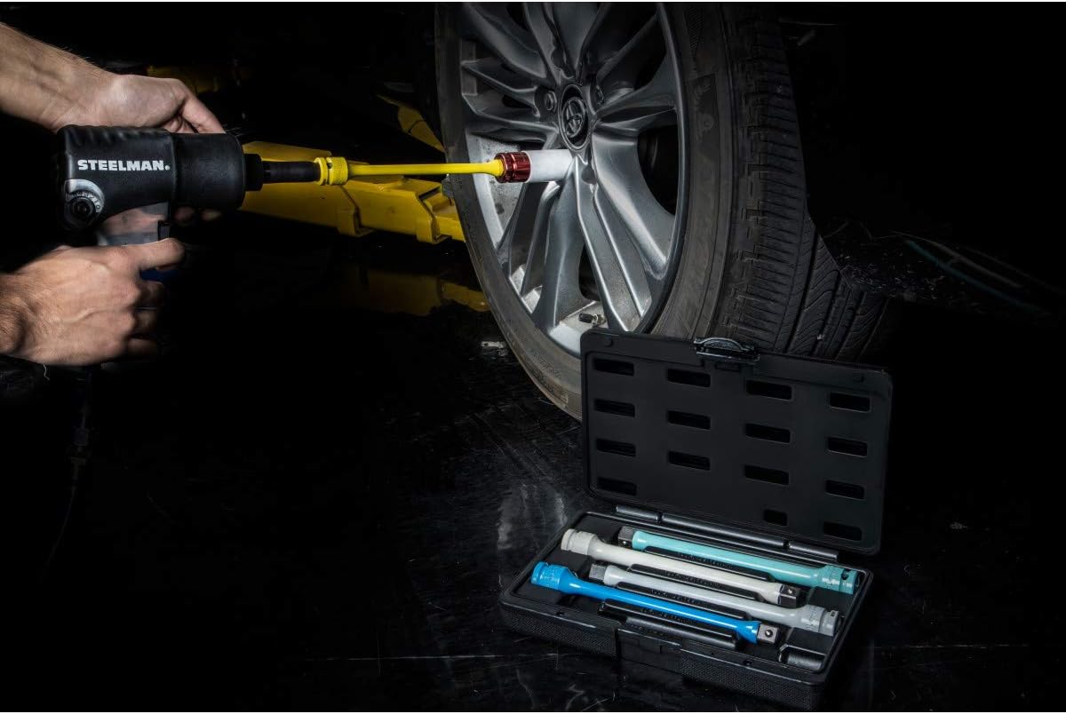1/2-Inch Drive 5-Piece Torque Extension Set, 8 Inches Long, Powder-Coated Steel Y9339