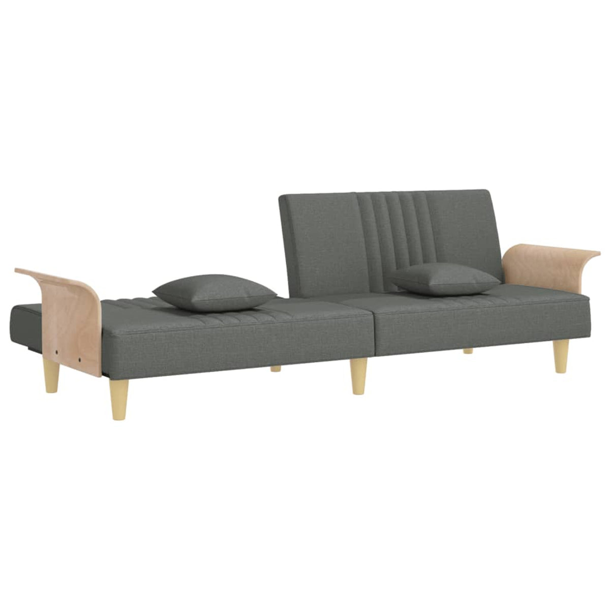 Dark Gray Fabric Sofa Bed with Armrests Y90976