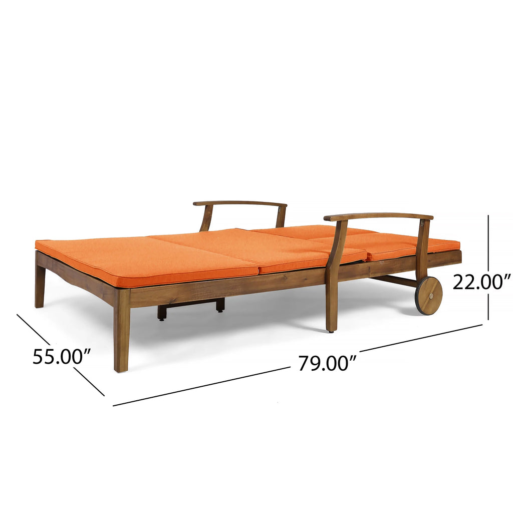 Double Chaise Lounge with Orange Cushions S320