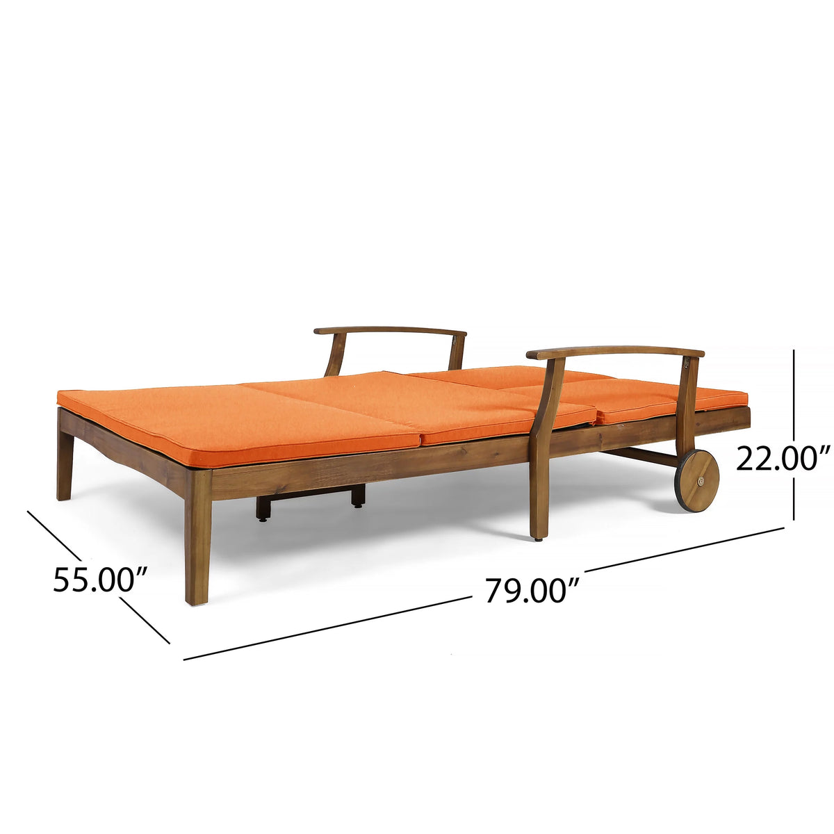 Double Chaise Lounge with Orange Cushions S320