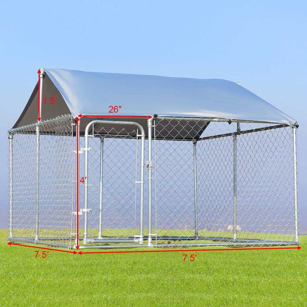 Large Pet Dog Kennel Cage 7.5' x 7.5' Playpen V3087