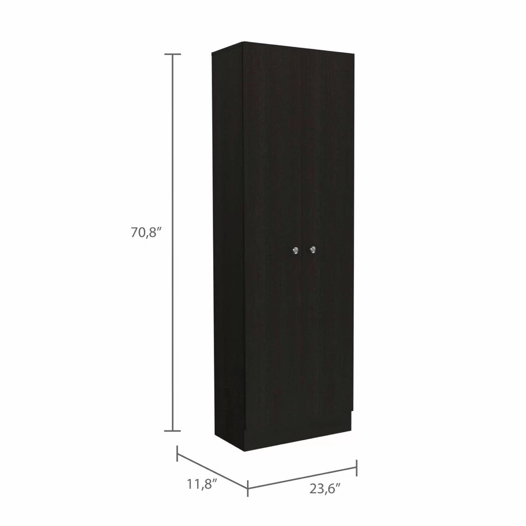 Dark Brown & Black Double Door Cabinet X3529