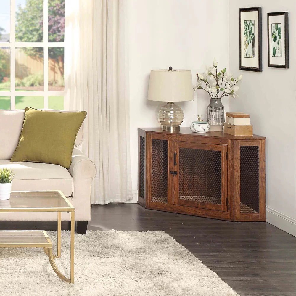 Corner Dog Crate with Cushion A375