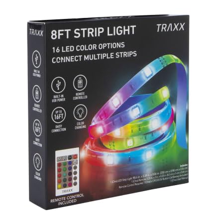 8ft Multicolor LED Light Strip with Remote O35135