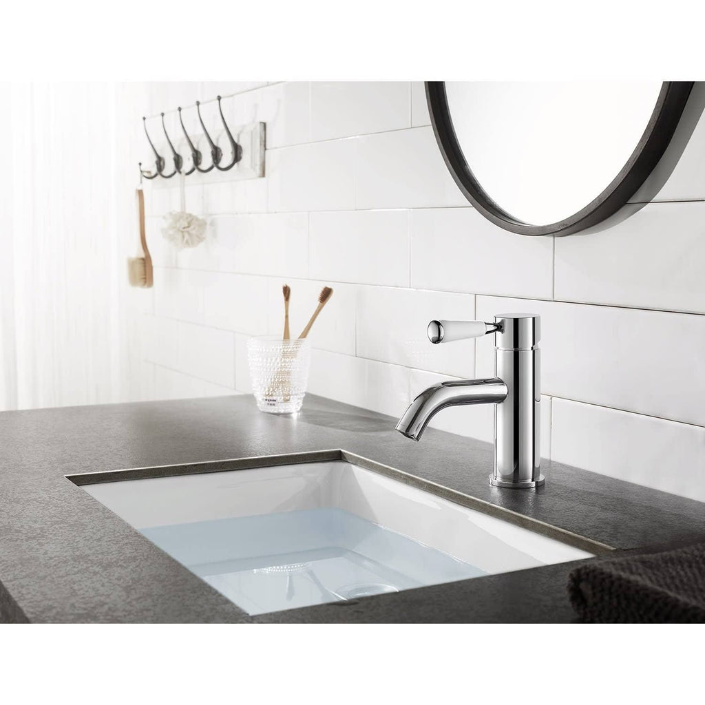 Matte Black Single Hole Bathroom Faucet with Drain Assembly K927553