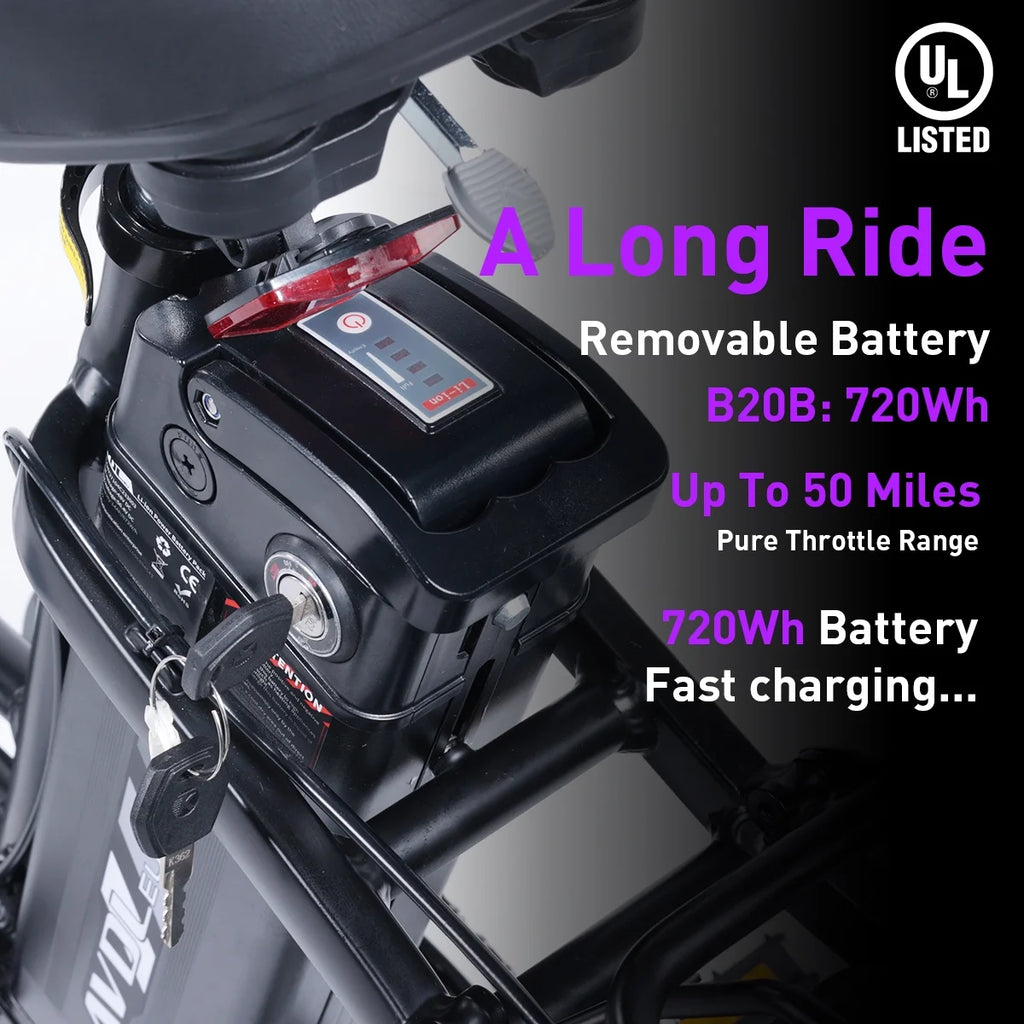Folding Electric Bike 800W 48V 15Ah 20" Fat Tire U263