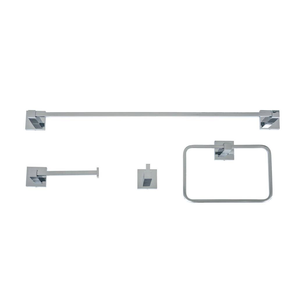 4-Piece Bathroom Accessory Set in Polished Chrome L1013