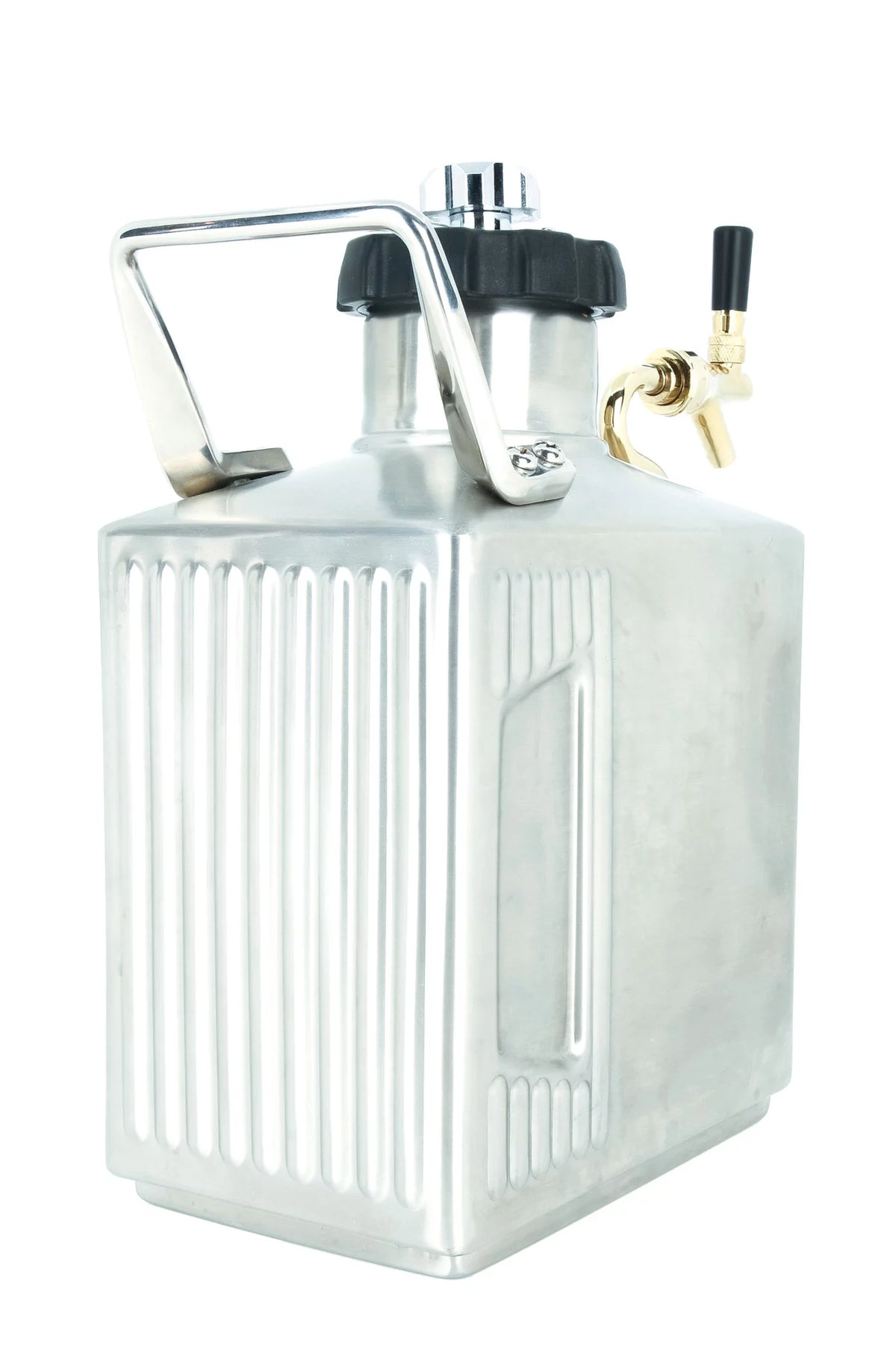 128 oz Brushed Polish Pressurized Growler with Cap and Tap T695
