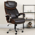Brown LeatherSoft Ergonomic Office Chair with Headrest C5133