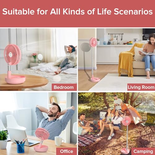 Portable Rechargeable Oscillating USB Desk Floor Fan T9939