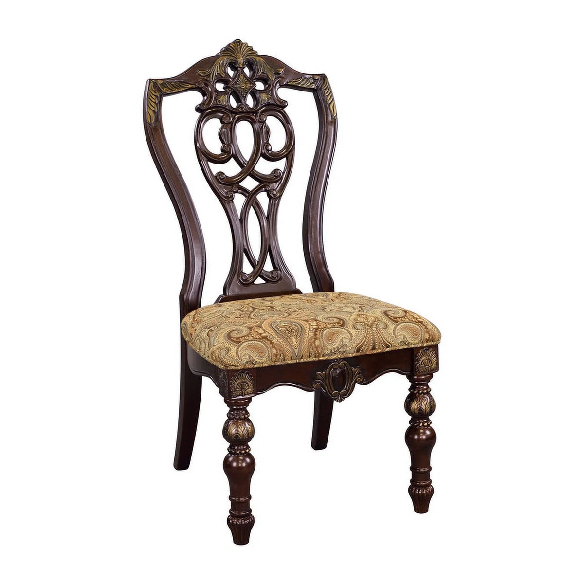 Fabric Upholstered Wooden Side Chair Set of 2 Z4757