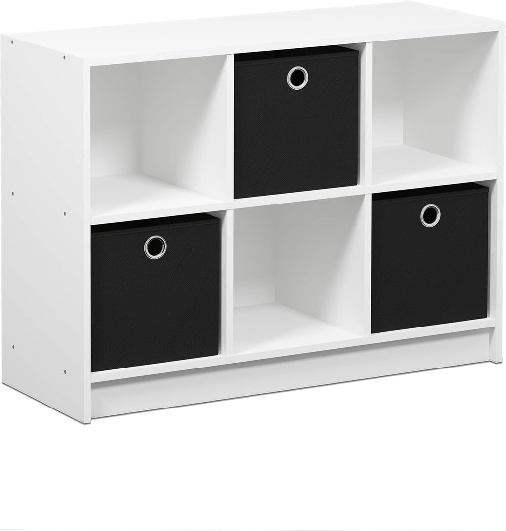 3x2 Bookcase Storage with Bins, Light Cherry/Ivory C61975