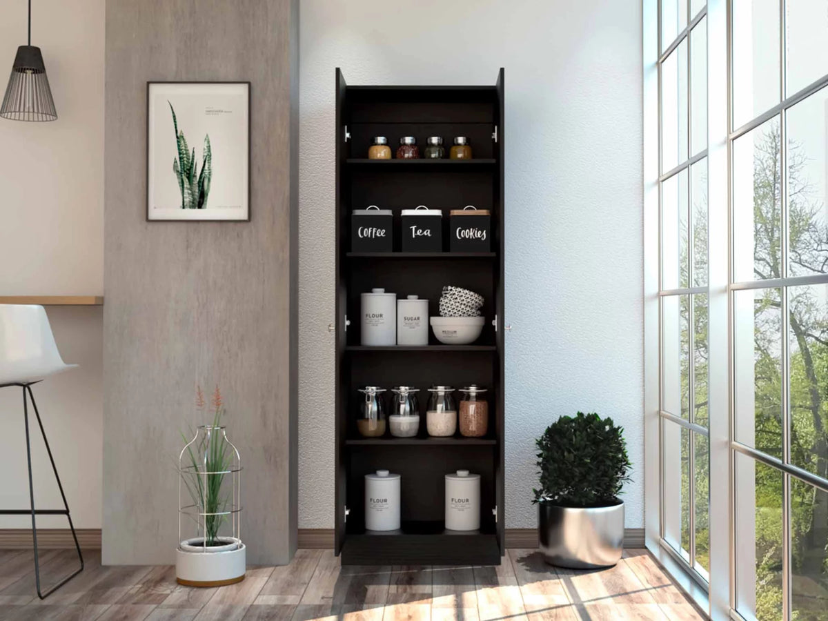 Dark Brown & Black Double Door Cabinet X3529